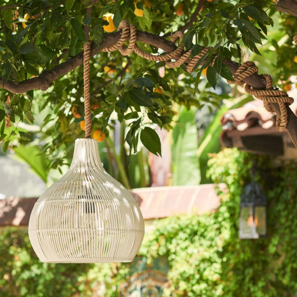 outdoor rattan white pendant light