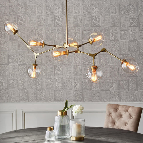 clear globe brass finish chandelier 