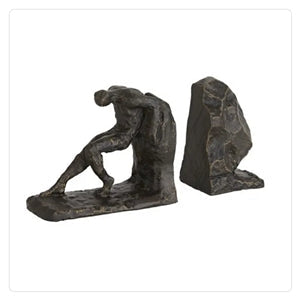 chiseled iron man rock bookends 