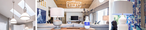 3 photo spread blue and white living room 