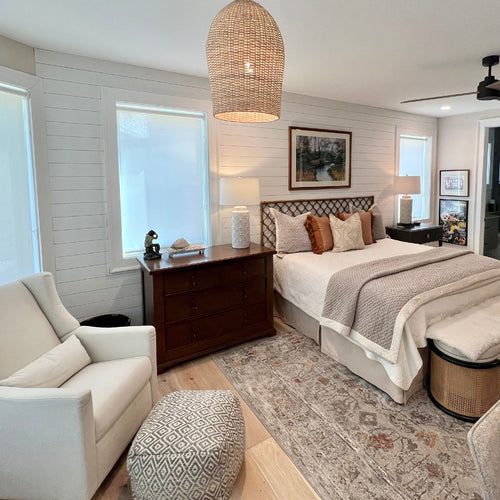 Welcoming guest bedroom in fall colors