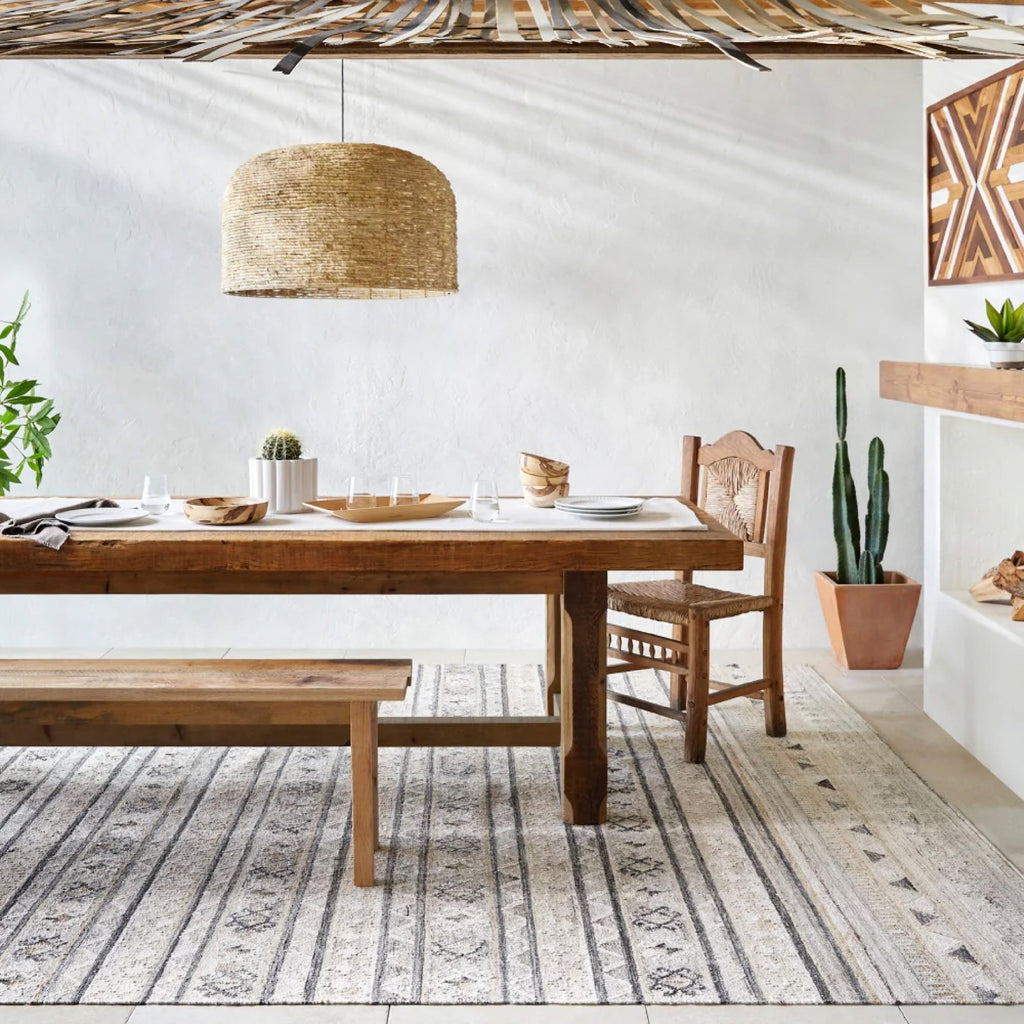 gray and white rug wood dining table chair
