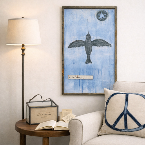 metal and glass thought gathering box desk display 