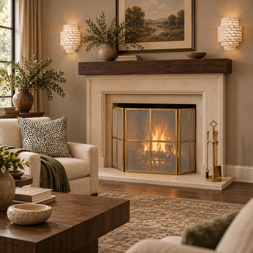 Natural wal art gray console