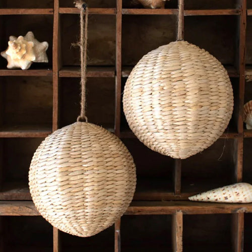 woven seagrass ornaments