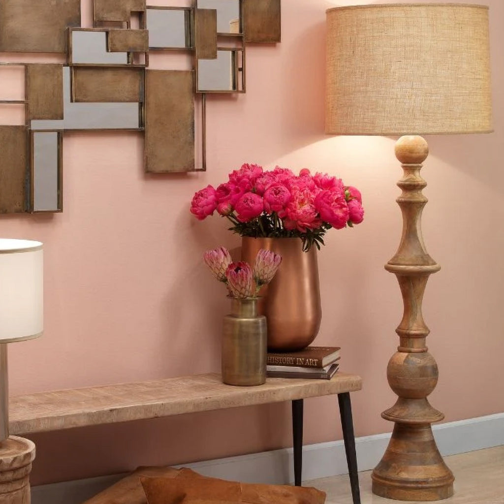 Rectangular light fixture over a dining table
