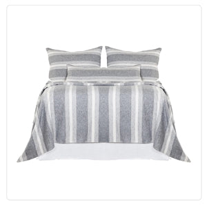 striped bedroom duvet and pillows 