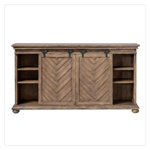 sliding barn door media cabinet