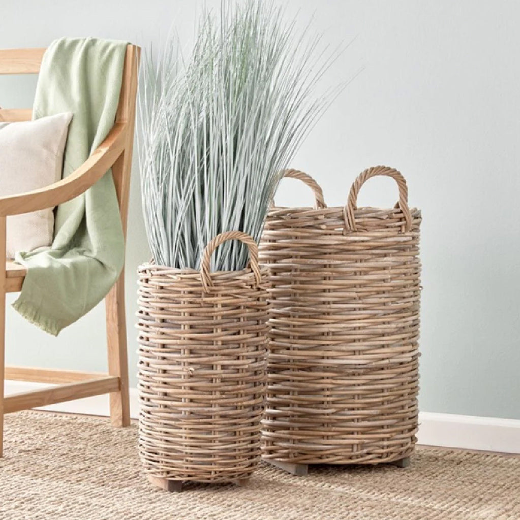 woven rattan baskets wooden accent chair 