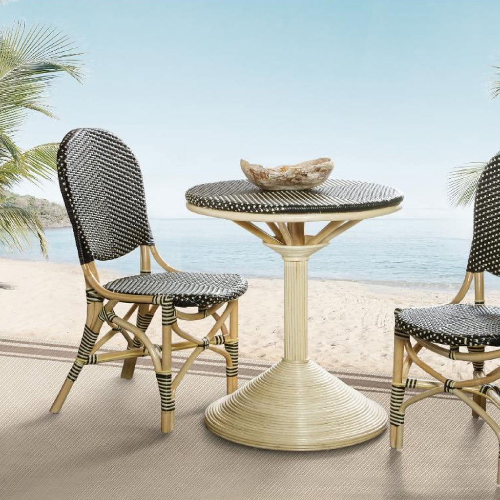 rattan ottoman coffee table with chairs