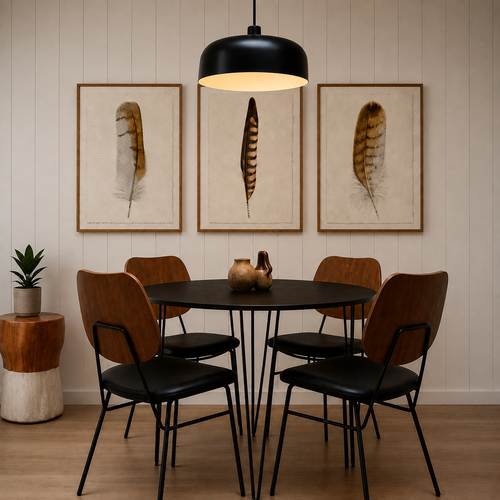 Barloga art print in a mid century modern kitchen