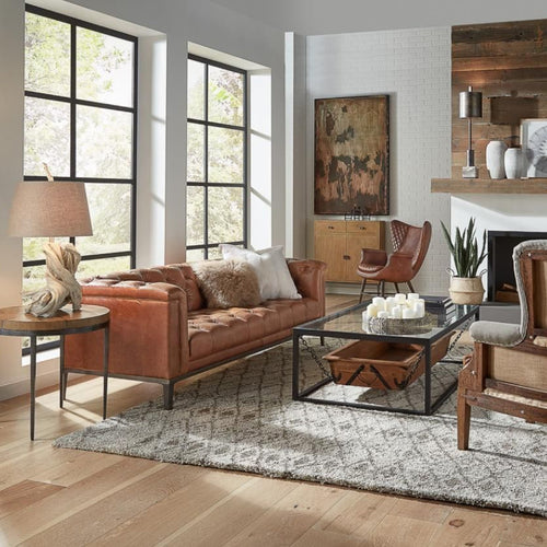 midcentury modern neutral living space 