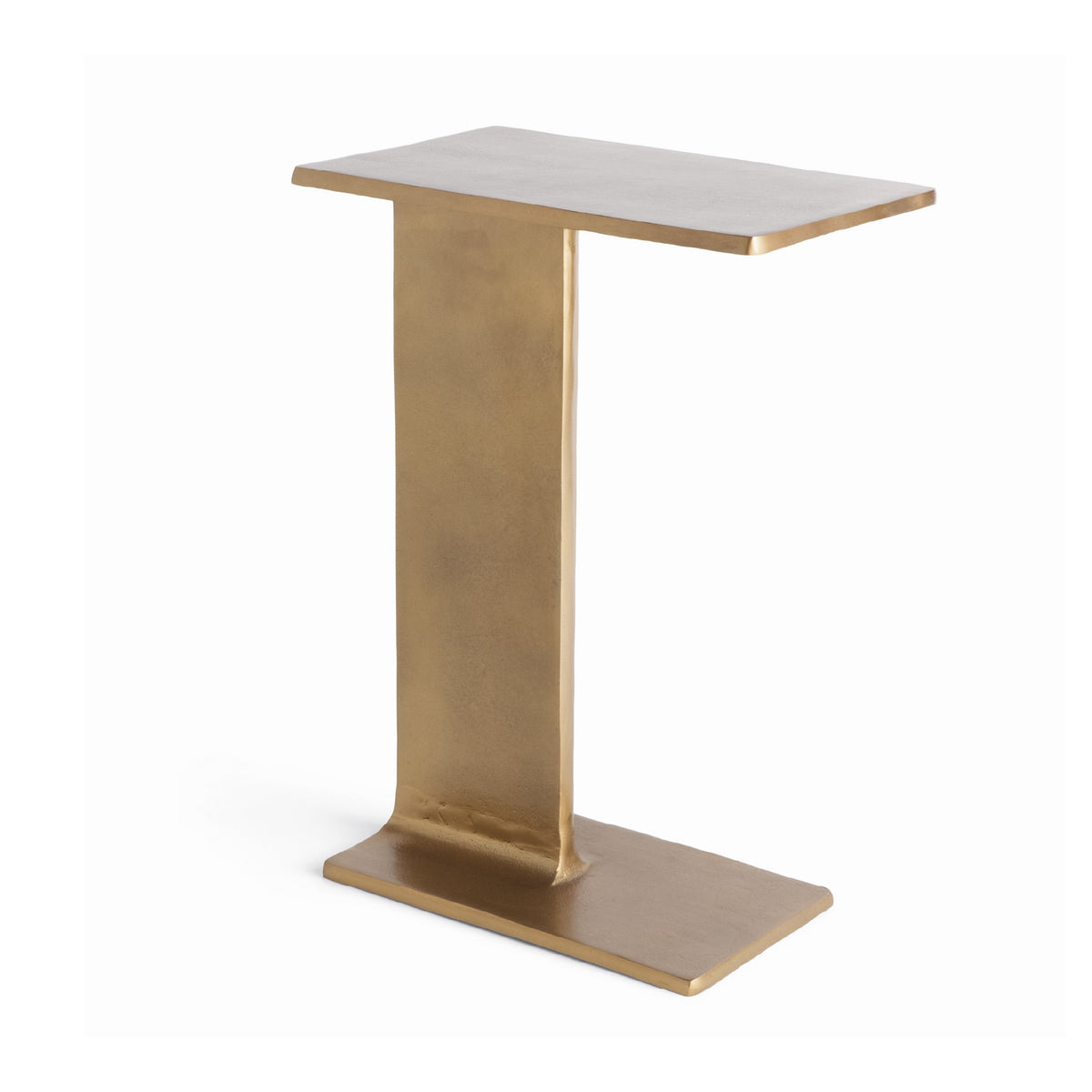 Gold metal table on a white background