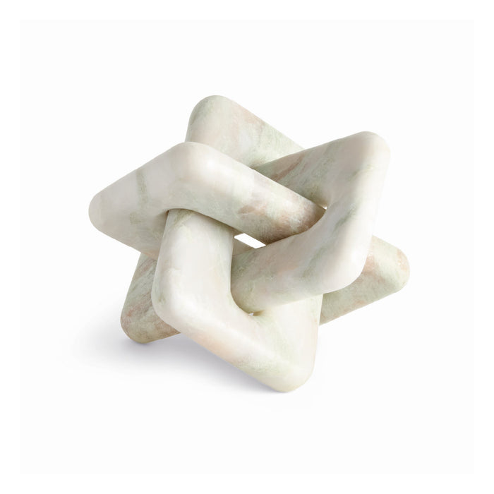 Marble knot sculpture on a white background