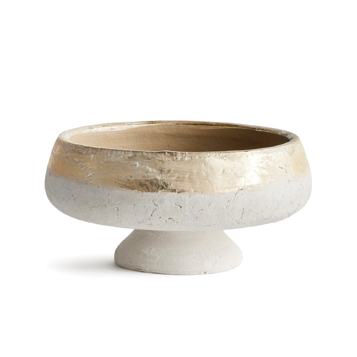 Decorative bowl with a two-tone design on a white background