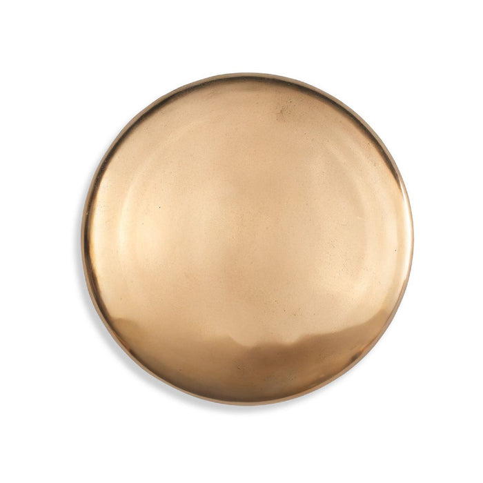 Gold circular object on a white background