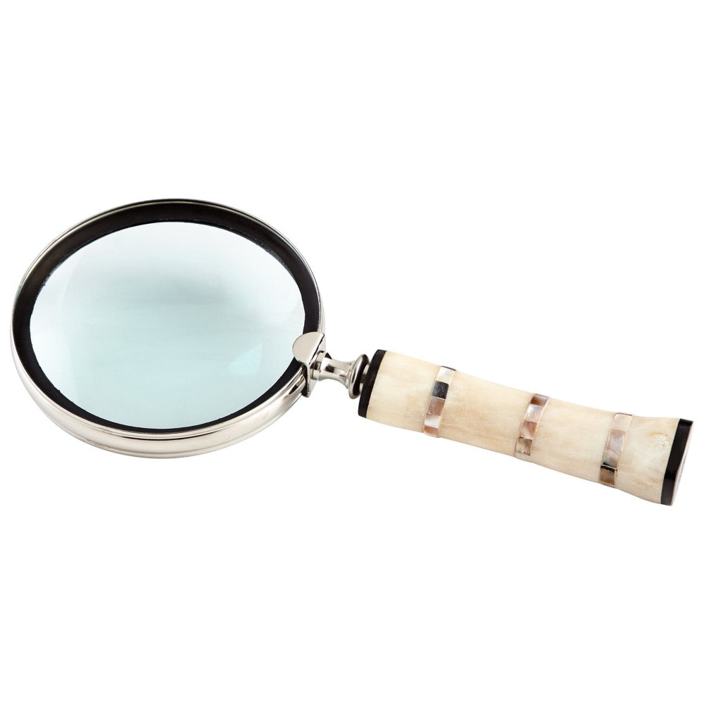 magnifying glass nickel bone brass decor