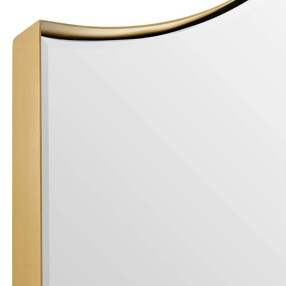 Gold-framed mirror corner on a white background