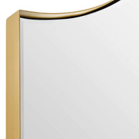 Gold-framed mirror corner on a white background