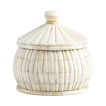 bone wood container lidded decor natural round 