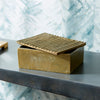 antique brass lidded decorative box gold modern small