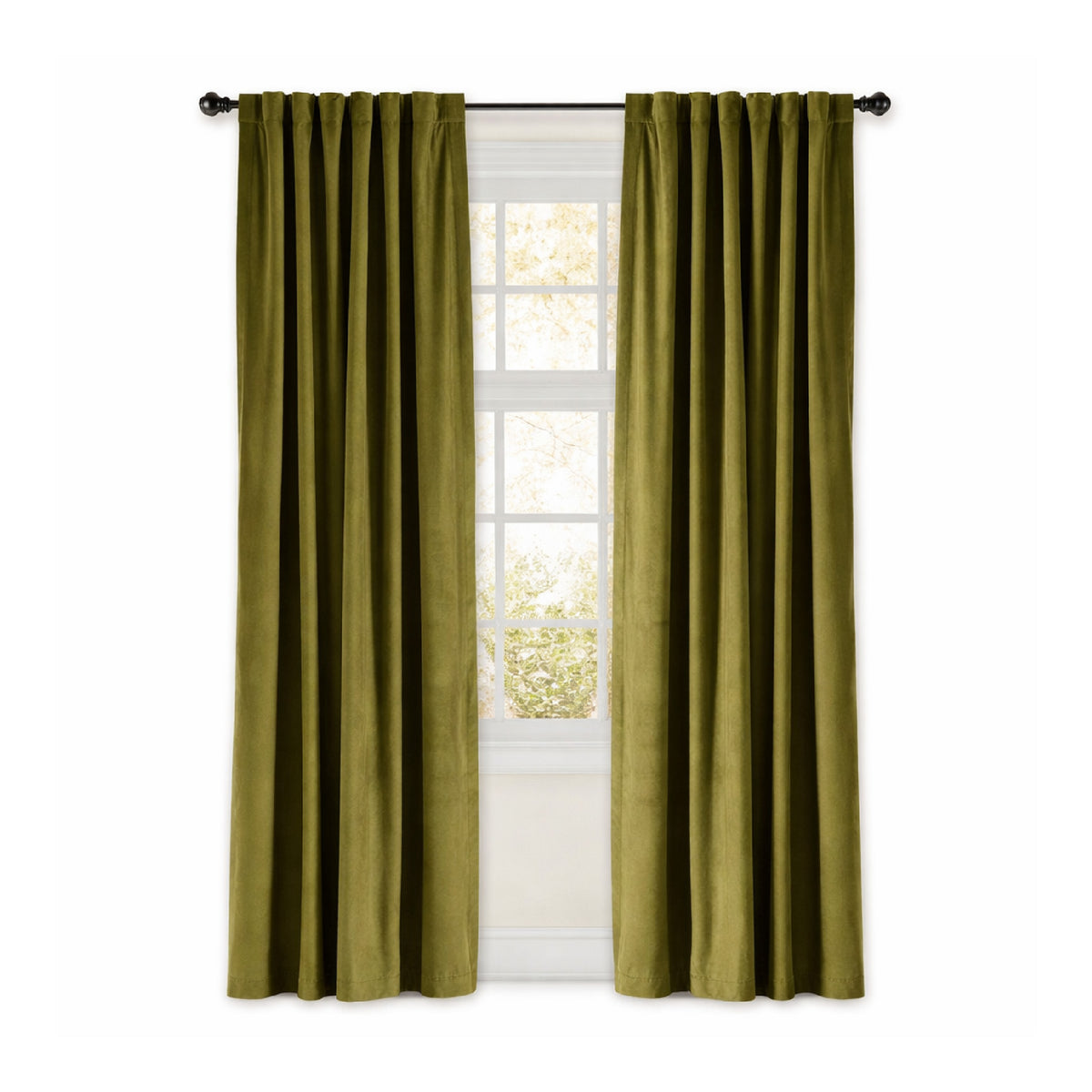 Curtain Panel - Camden - Meadow Green Velvet (size + treatment options)