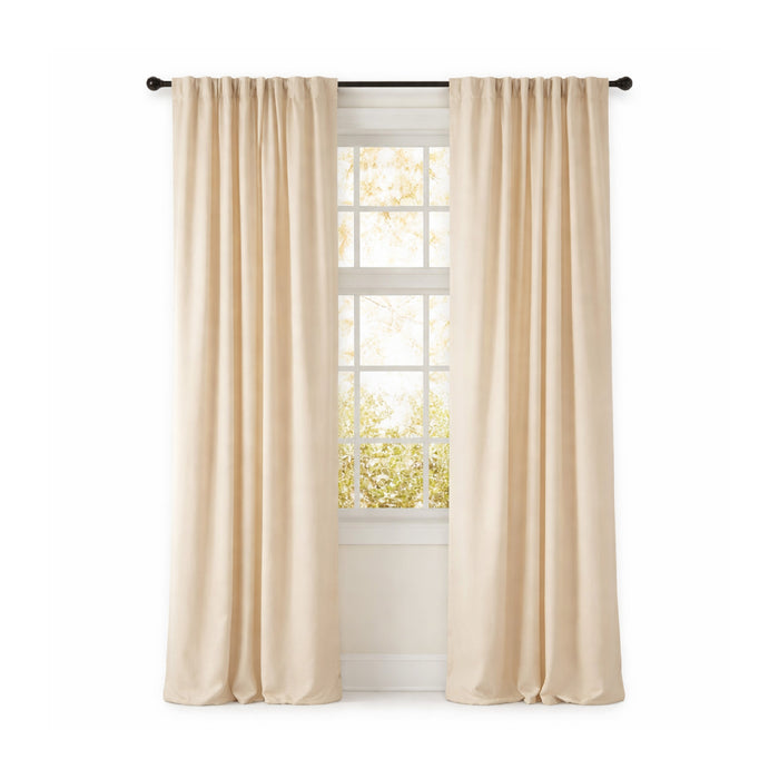 Curtain Panel - Camden - Ivory Velvet (size + treatment options)