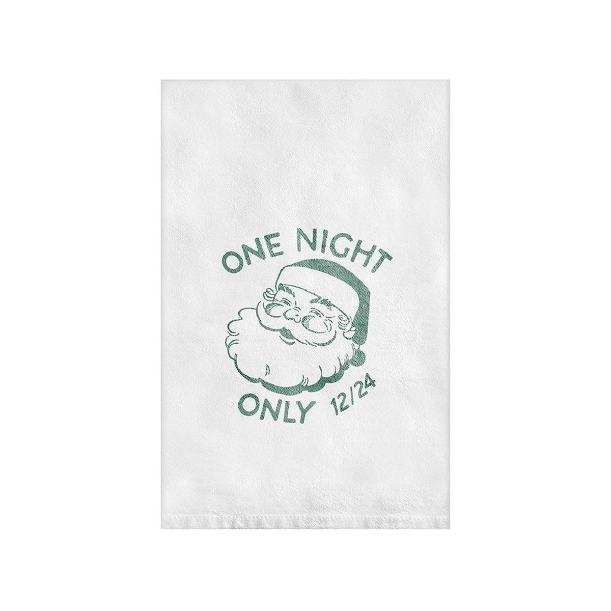 cotton white green funny Christmas towel