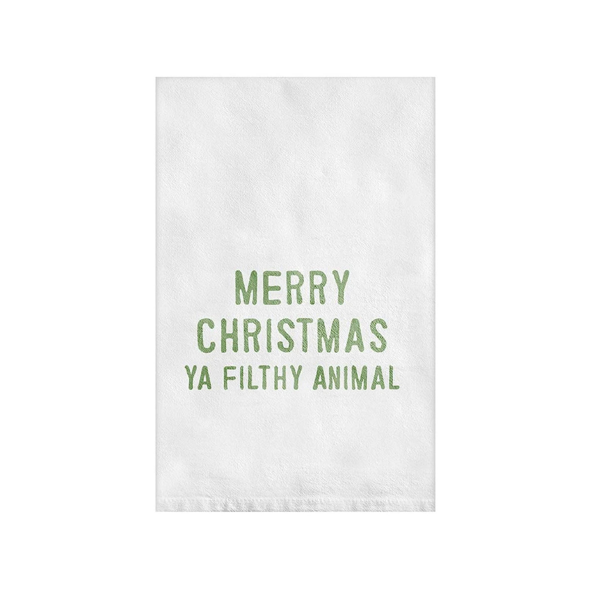 Funny Christmas Saying Towel White Green 