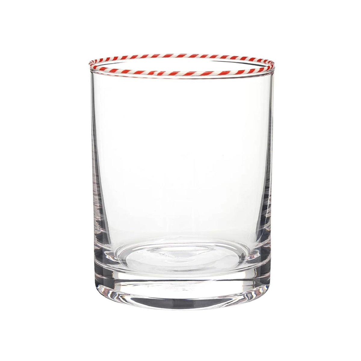  clear red striped peppermint glass