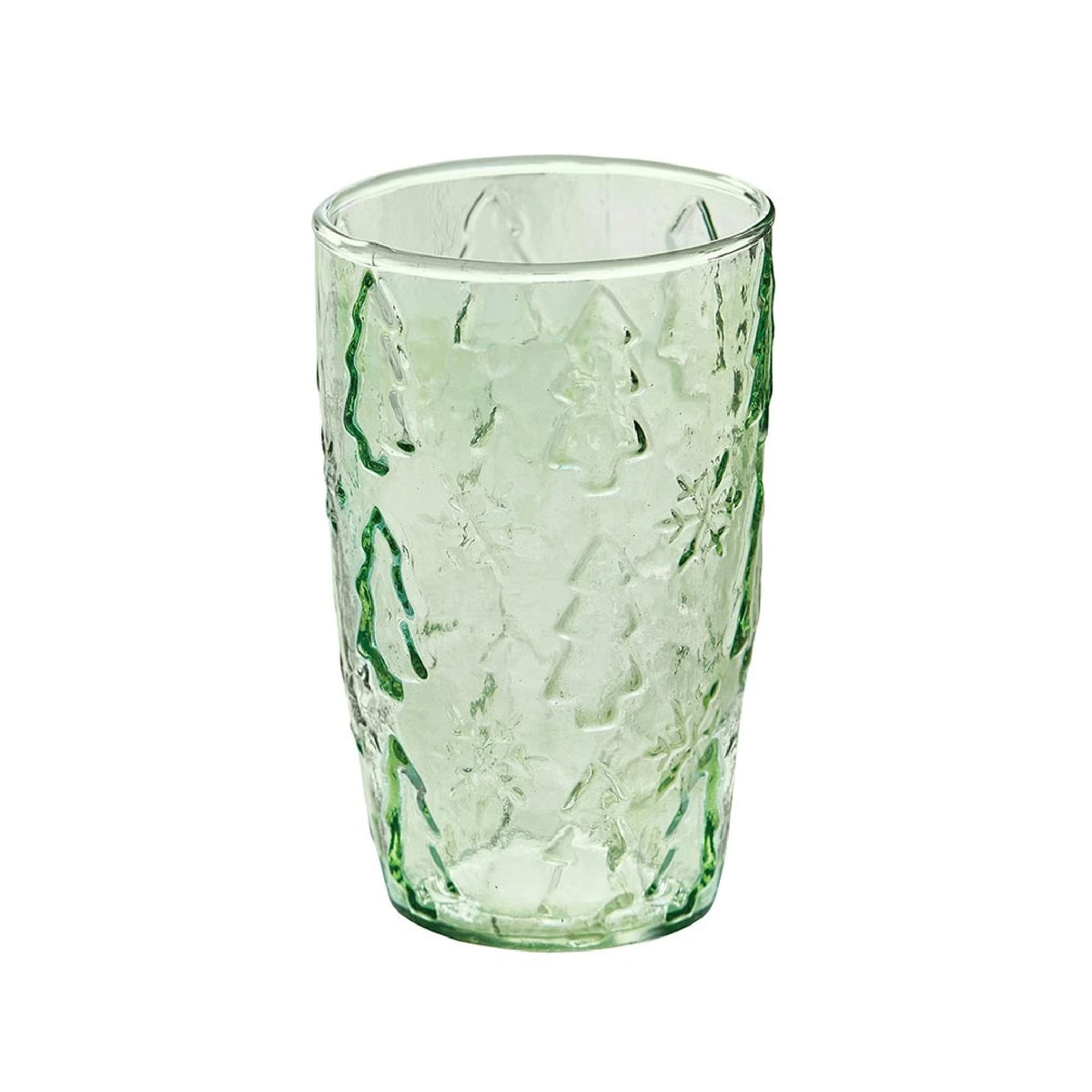 Christmas tree glass green patterned 