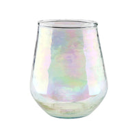 luster clear wine glass iridescent 