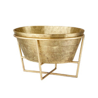 gold champagne bucket with stand oval 
