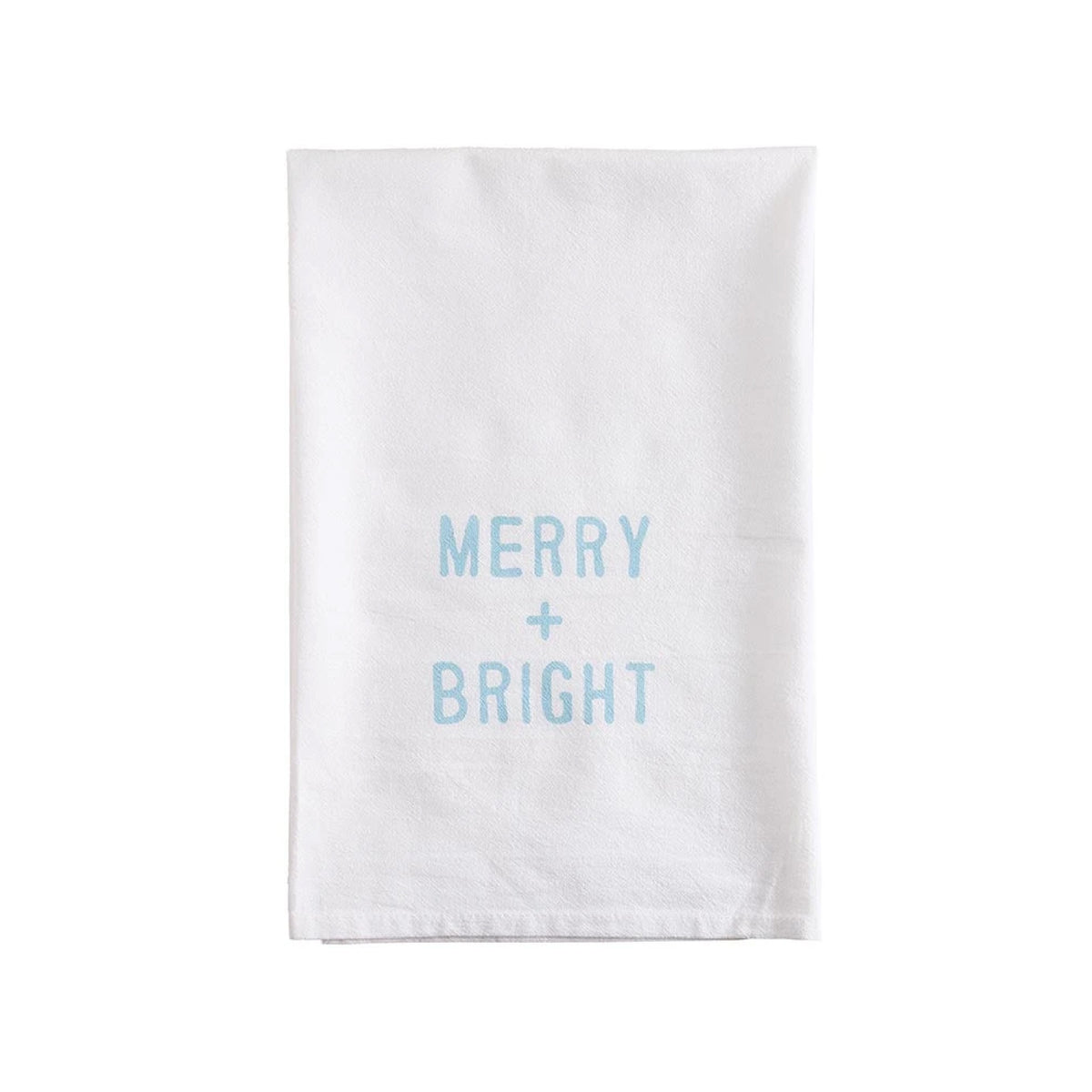 cotton white blue merry bright towel set
