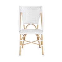 bistro chair indoor outdoor faux rattan weave white star pattern 