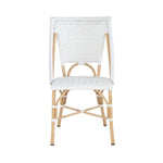 bistro chair indoor outdoor faux rattan weave white star pattern 