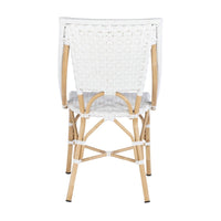 bistro chair indoor outdoor faux rattan weave white star pattern 