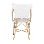 bistro chair indoor outdoor faux rattan weave white star pattern 