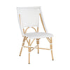 bistro chair indoor outdoor faux rattan weave white star pattern 