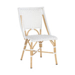 bistro chair indoor outdoor faux rattan weave white star pattern 
