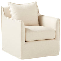 Sovente Creamy Slipcover Chair by Cyan Design: beige, square arms, polyester-linen blend, boxy modern style.