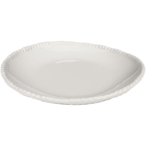 cream beaded rim melamine dinner plate