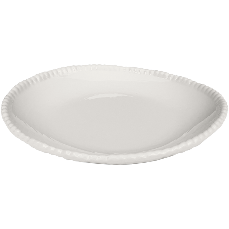 cream beaded rim melamine dinner plate