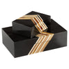 decorative box rectangle horn bone wood black brown large