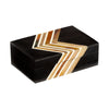 decorative box rectangle horn bone wood black brown large
