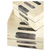 bone wood decorative box lidded rectangle gray ivory small