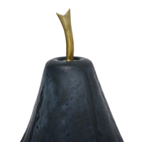 Black vase with a gold accent on a white background