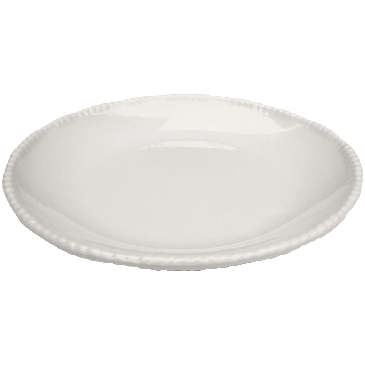 cream beaded rim melamine salad plate