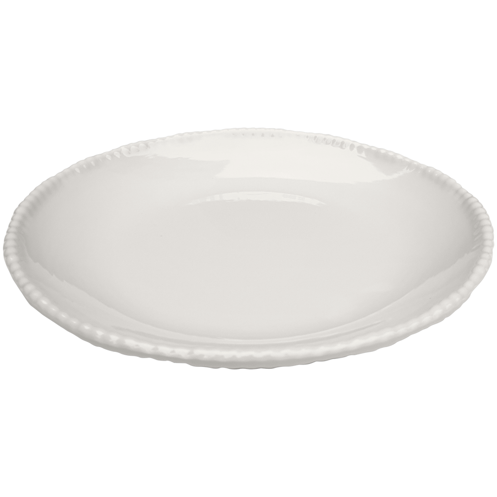cream beaded rim melamine salad plate