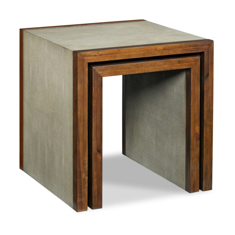 nesting tables faux shagreen walnut edges